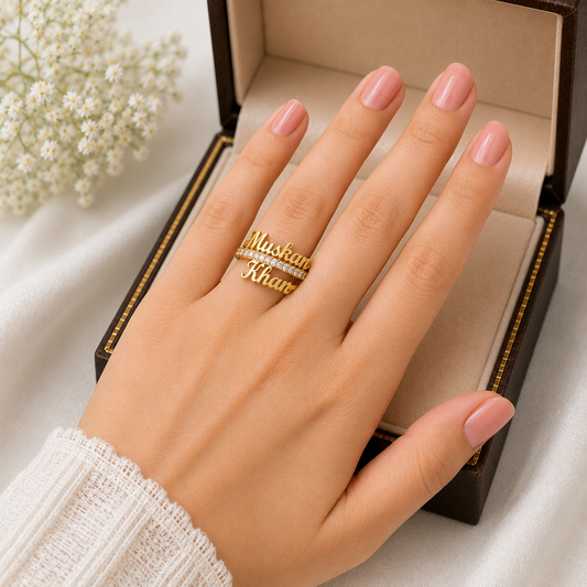 Couple Name Promise Ring