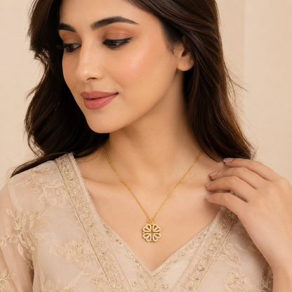Lucky Clover Heart Necklace