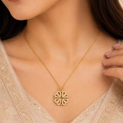Lucky Clover Heart Necklace