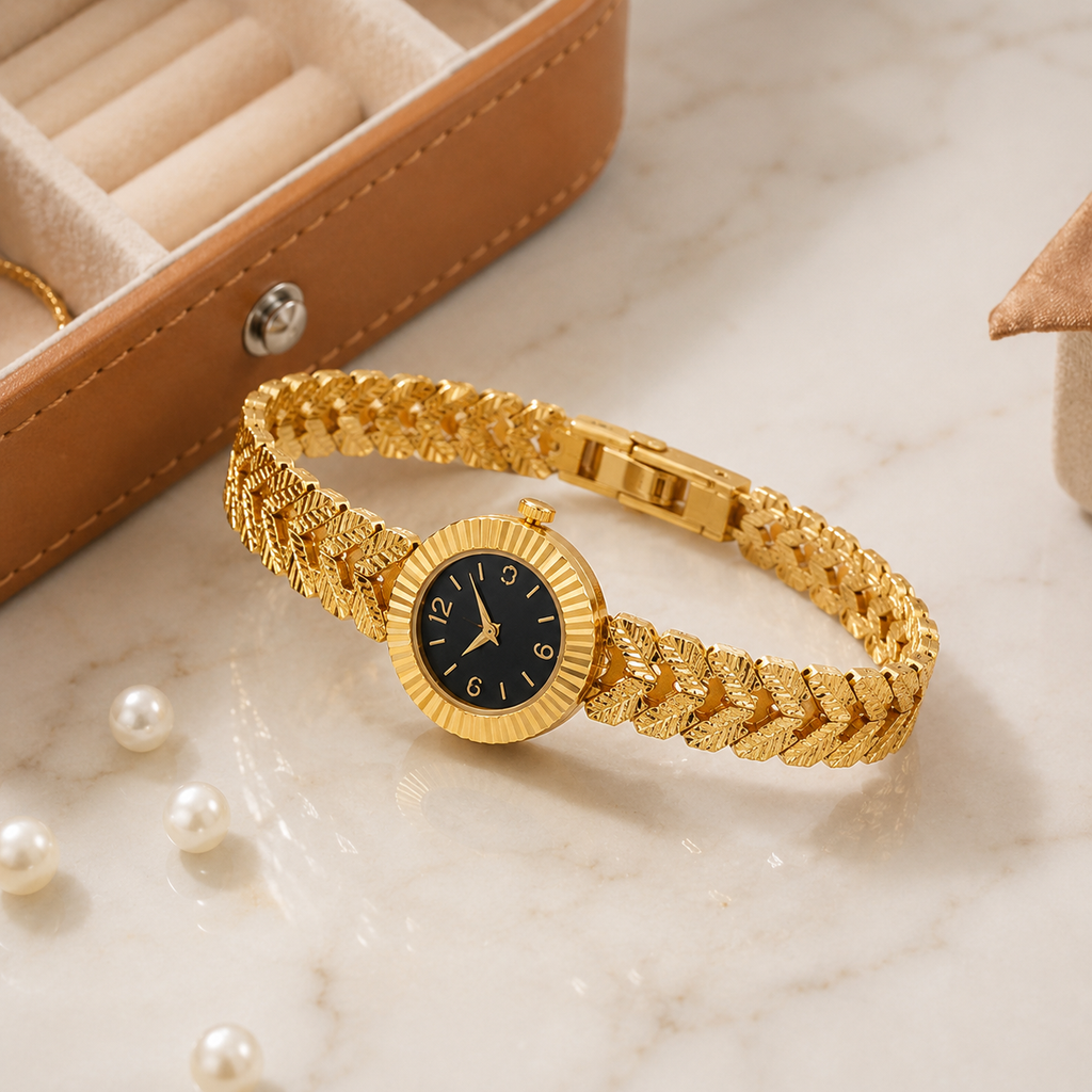 Luxe Gold Watch Bangle 👑
