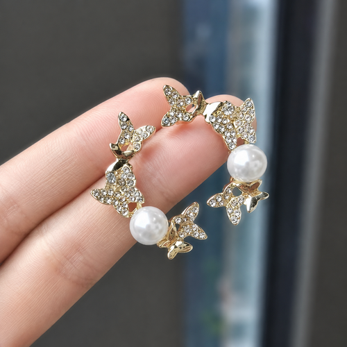 Butterfly Pearl Earrings