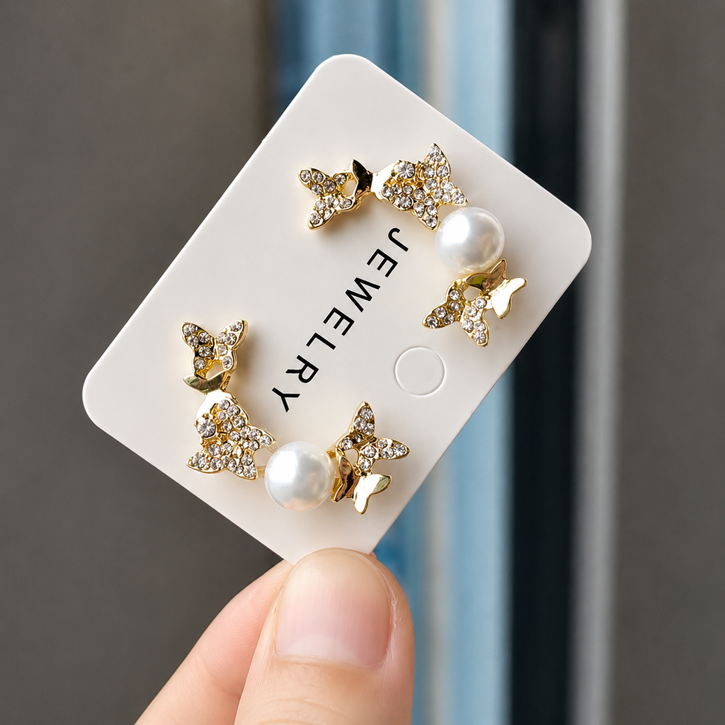 Butterfly Pearl Earrings