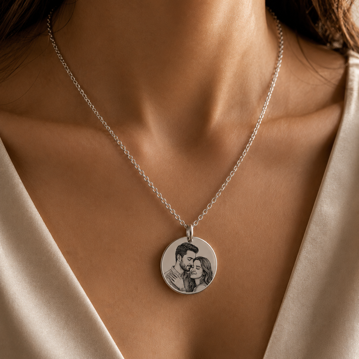 Personalized Photo Coin Necklace