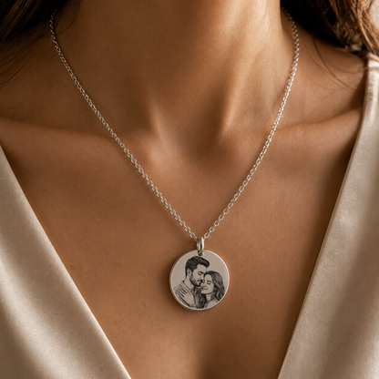 Personalized Photo Coin Necklace