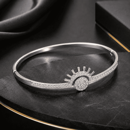Sunburst Silver Bangles