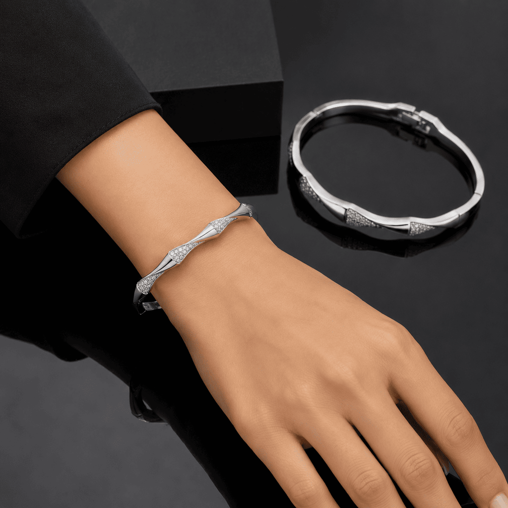 Twist Bangle-Silver