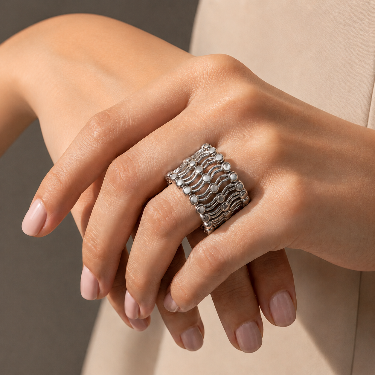 Silver-Plated Ring to Bracelet