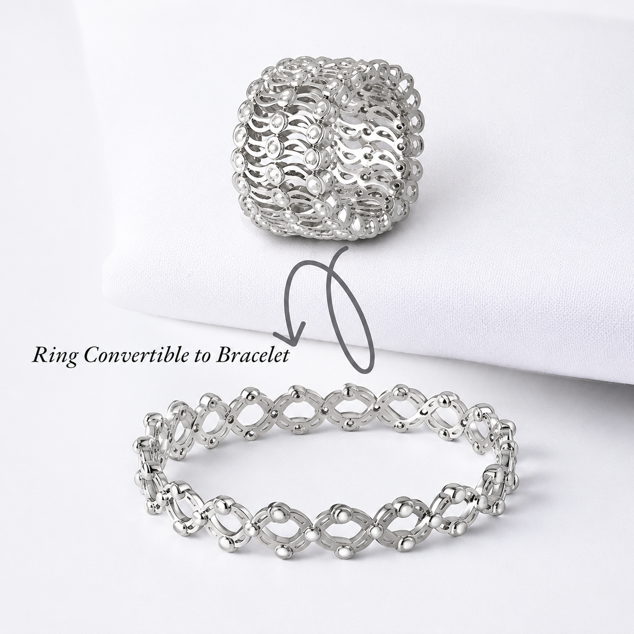 Silver-Plated Ring to Bracelet