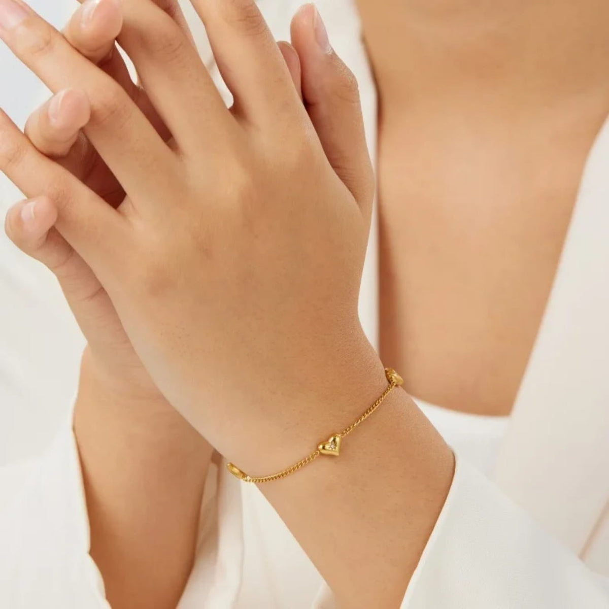 Golden Heart Charm Bracelet